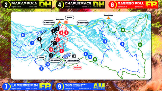Mappa trail del Bike Park Caldirola
