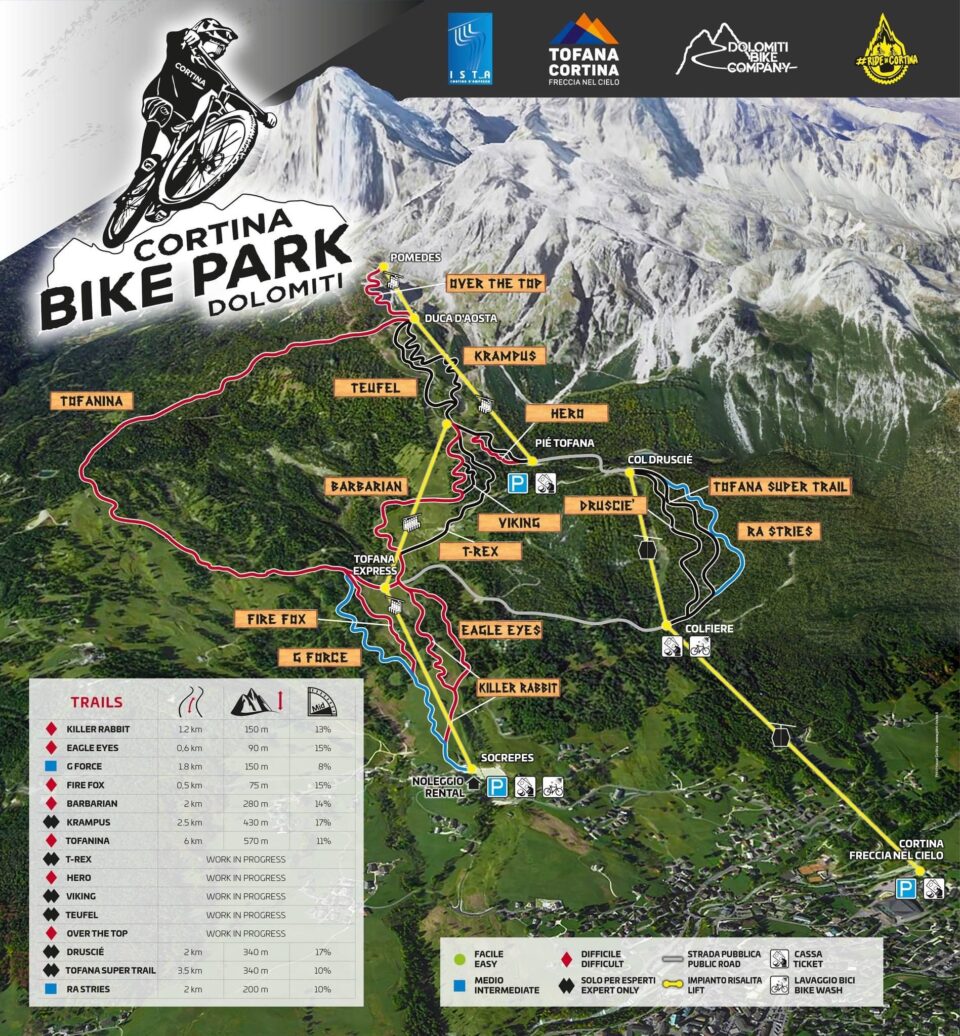 Cartina e mappa Cortina Bike Park Dolomiti