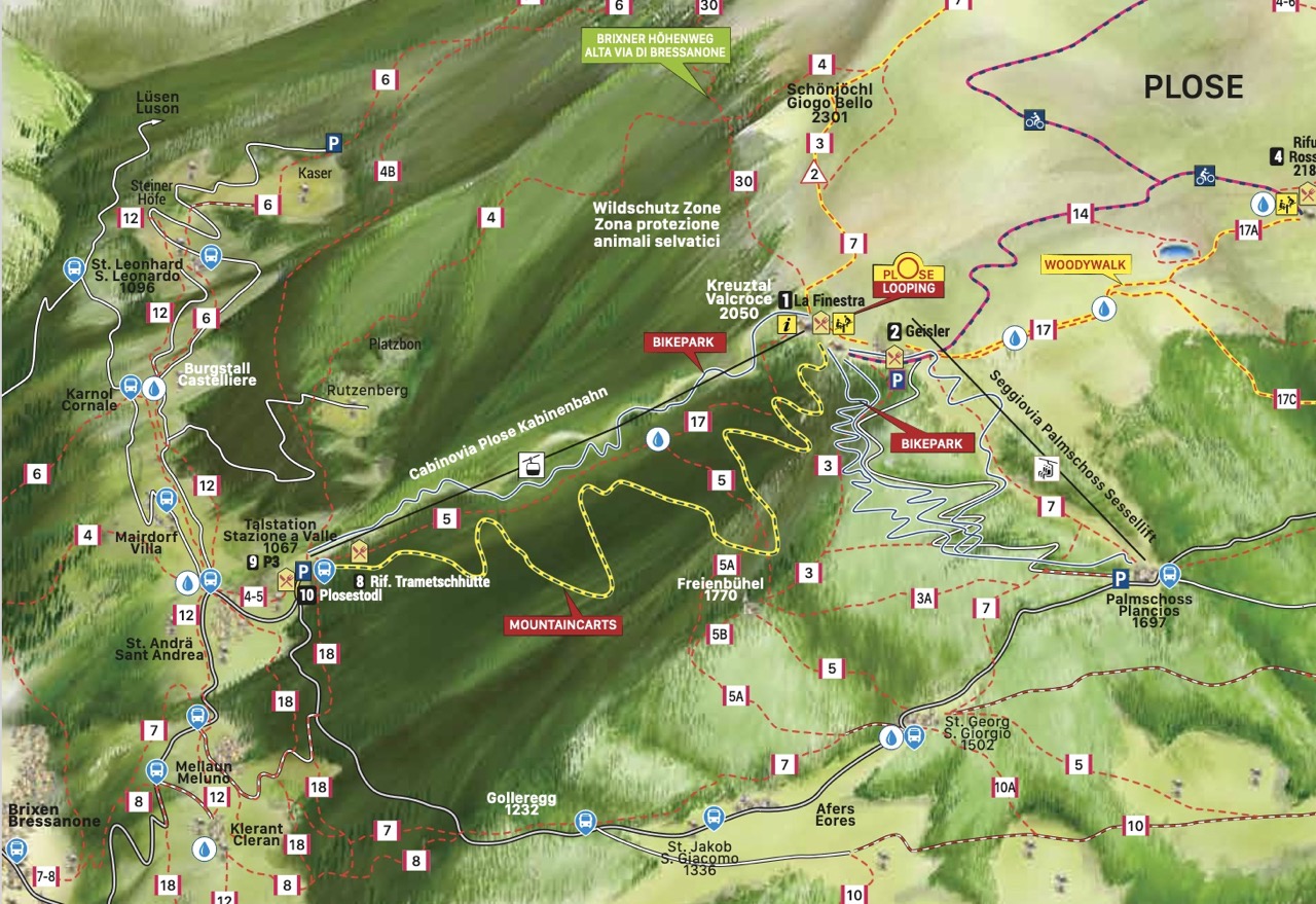 Mappa trail del Brixen Bikepark a Plose